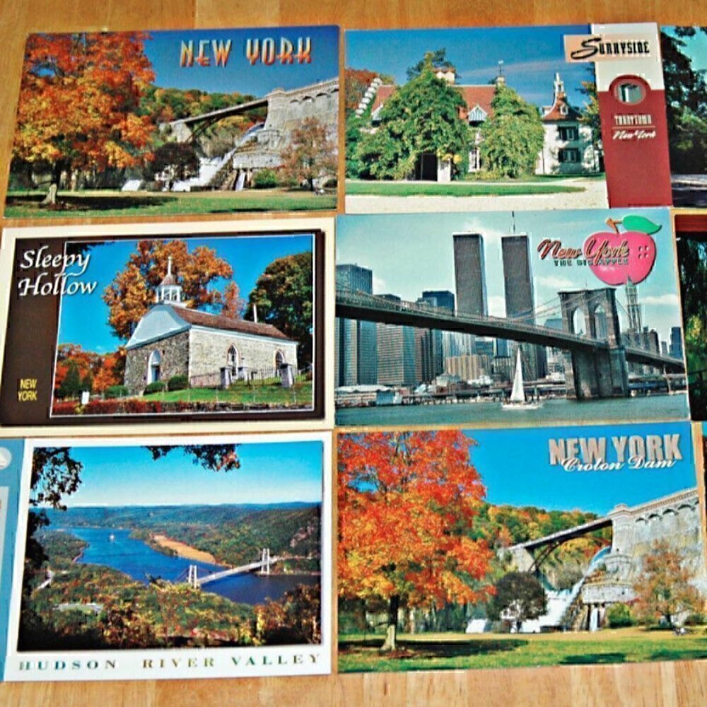 NEW YORK Vintage 9 Postcards Trade Towers Assorted Clean